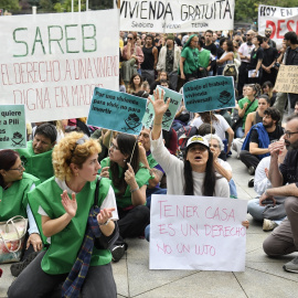 Foto de archivo una manifestación para denunciar el precio de los alquileres en Madrid.