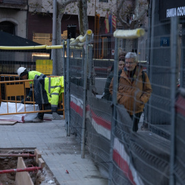 Obras en la calle Urgell, en Barcelona, a 21 de enero de 2025.