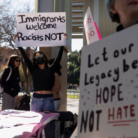 Protesta antirracista contra la política migratoria de Trump en la Universidad Estatal de Arizona, a 31 de enero de 2025.