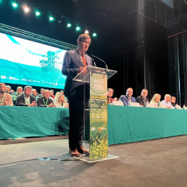 Salvador Illa intervé en el Congrés Nacional d'Unió de Pagesos, celebrat a Mollerussa.