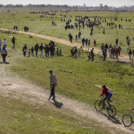 Imagen de archivo del parque de Tablada, en Sevilla, durante una jornada aeronáutica.