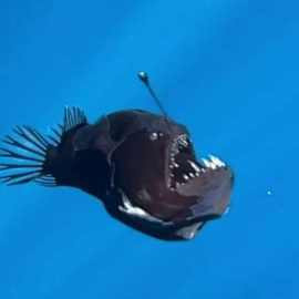 Melanocetus johnsonii (pez diablo) en la superficie de las costas de Tenerife.