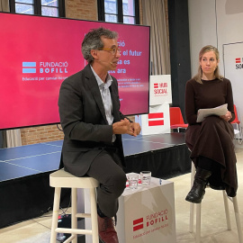 El director de la Fundació Bofill, Ismael Palacín, i l'experta en polítiques contra la segregació, María Segurola