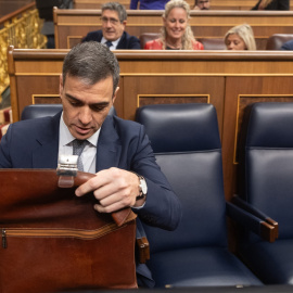 El presidente del Gobierno, Pedro Sánchez, durante la sesión de Control del Congreso de este miércoles, 12 de febrero.