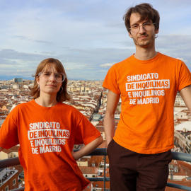 Sandra e Ignacio, portavoces del Sindicato de Inquilinas de Madrid.