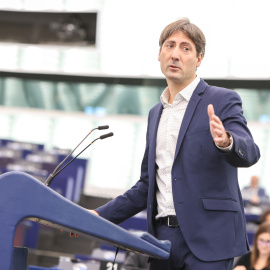 L'eurodiputat d'ERC, Jordi Solé, intervenint al ple del Parlament Europeu d'Estrasburg