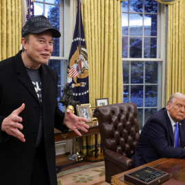 Elon Musk en el Despacho Oval junto al presidente de EEUU, Donald Trump.