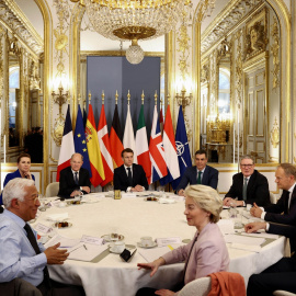 Los líderes europeos, este lunes en París