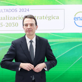 El consejero delegado de Enagás, Arturo Gonzalo, durante una rueda de prensa de presentación de los resultados anuales de 2024.