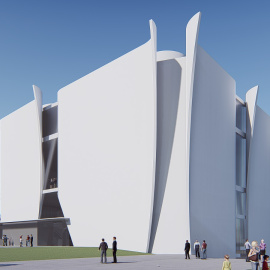 Recreació del projecte d'edifici de l'Hermitage Barcelona