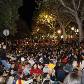 Protesta a Lleida contra la sentència del judici de l'1-O, el 15 d'octubre del 2019.