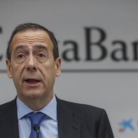 El consejero delegado de CaixaBank, Gonzalo Gortázar, presenta a los medios de comunicación los resultados de la entidad del año 2024.