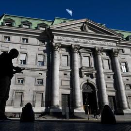 Vista de la sede del Banco de la Nacion Argentina en Buenos Aires.