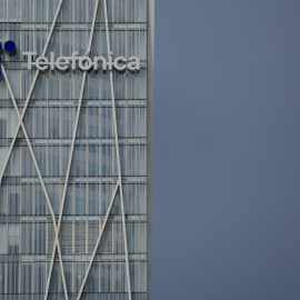 Vista de la sede de Telefónica en Barcelona.