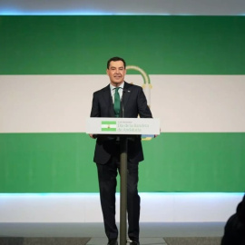 Moreno Bonilla, durante un acto celebrando el 4 de diciembre, Día de la Bandera en Andalucía.