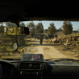 Puesto de control militar israelí en la entrada de Al Hamidiya, el 13 de enero de 2025.