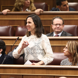 Ione Belarra, secretaria general de Podemos, durante un Pleno en el Congreso el 19 de febrero.