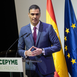 El presidente del Gobierno, Pedro Sánchez, interviene durante la clausura del acto de entrega de los 'XI Premios Cepyme 2024', a 5 de marzo de 2025