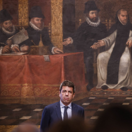 Imagen de archivo del presidente de la Generalitat Valenciana, Carlos Mazón, en el Palau de la Generalitat, a 7 de marzo de 2025, en València.