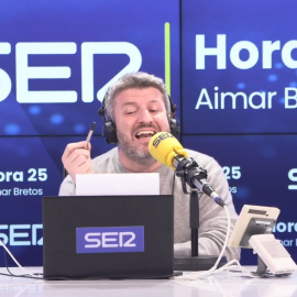 El periodista Aimar Bretos durante su alocución en 'Hora 25'.