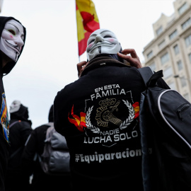 Imagen tomada durante la manifestación de la policía a las puertas del Congreso en 2020.