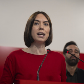 La ministra de Ciencia, Innovación y Universidades y secretaria general del PSPV-PSOE, Diana Morant, durante una rueda de prensa, en la sede del PSPV-PSOE, a 28 de febrero de 2025.