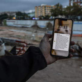 Mensaje de alerta de Protección Civil, a 13 de noviembre de 2024, en Paiporta, València.