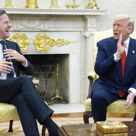Mark Rutte y Donald Trump durante su encuentro en el Despacho Oval.