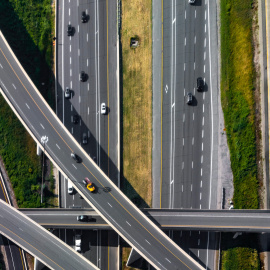 Vista de la autopista 407 ETR, en Canadá.