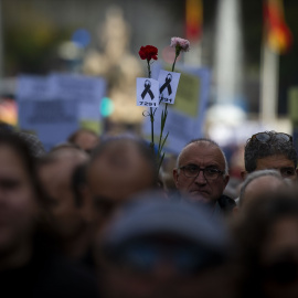 Un hombre durante una manifestación de Marea de Residencias, a 23 de noviembre de 2024, en Madrid (España). Imagen de archivo.