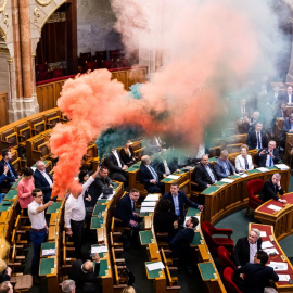 El Parlamento de Hungría, durante la votación que ha prohibido el desfile del Orgullo.