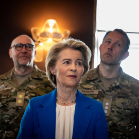 La presidenta de la Comisión Europea, Ursula von der Leyen, visita la Real Academia Militar Danesa en el Castillo de Frederiksberg, en Copenhague (Dinamarca), a 18 de marzo de 2025.