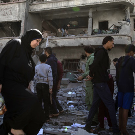 Un edificio destruido por el Ejército de Israel en la Ciudad de Gaza.