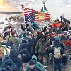 Protesta contra la construcción del oleoducto Dakota Access.