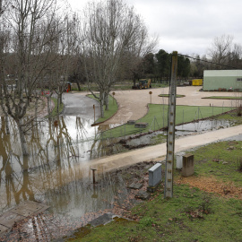 Parque Deportivo Puerta de Hierro inundado este viernes en Madrid.