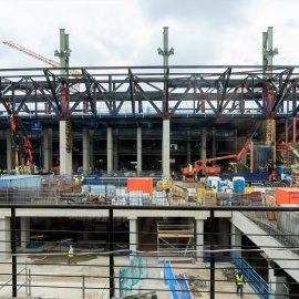 Imagen de archivo de las obras del Camp Nou, nuevo estadio del FC Barcelona.