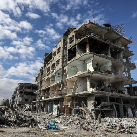 Vista general de las casas destruidas en la zona de Shaboura, en el centro de la ciudad de Rafah en una imagen de archivo.