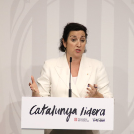 La consellera d'Economia, Alícia Romero, durant una roda de premsa al Departament d'Economia