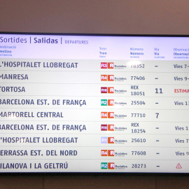 Pantalla de Rodalies que mostra les incidències a la R2, a 26 de març de 2025.