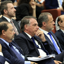 El expresidente brasileño, Jair Bolsonaro durante la primera audiencia este martes, en Brasilia, Brasil, a 25 de marzo de 2025.