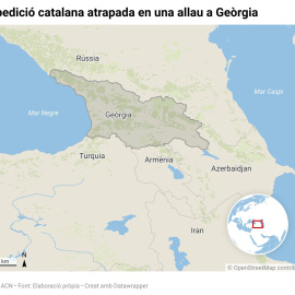 Mapa de localització de Geòrgia, on una expedició catalana ha quedat atrapada en una allau