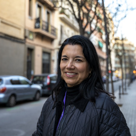 Luz Janeth Forero, directora de la Unidad de Búsqueda de Personas Dadas por Desaparecidas en Colombia, durante su visita a Barcelona, a 17 de febrero de 2025.