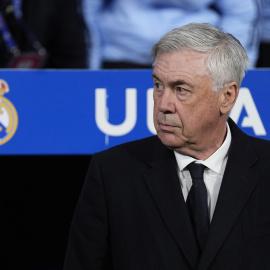 Imagen de archivo de Carlo Ancelotti durante la Liga de Campeones 2024/2025, en el Estadio Metropolitano (Madrid), a 12 de marzo de 2025