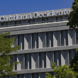 El logo de la aseguradora Catalana Occidente en su sede en Madrid .