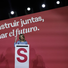 Yolanda Díaz, este domingo en el acto de clausura de la asamblea de Movimiento Sumar en Madrid.