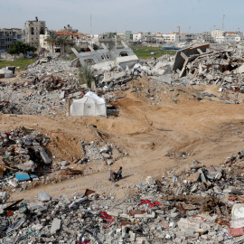 Casas destruidas por Israel en Rafah el 13 de marzo de 2025.