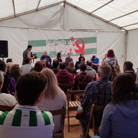 Acto de Por Andalucía en la fiesta del PCA.