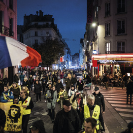 Manifestación por el sexto aniversario de los chalecos amarillos en París. Francia,16 de noviembre de 2024.