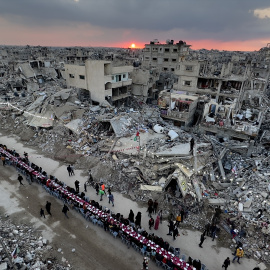 Imagen de archivo de la celebración del primer mes de Ramadán entre los escombros en Rafah, a 1 de marzo de 2025.