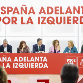 El presidente del Gobierno y secretario general del PSOE, Pedro Sánchez, preside la reunión de la Comisión Ejecutiva Federal en la sede Ferraz.